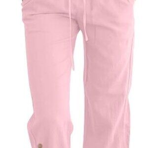 Womens Capris Pants High Waist Drawstring Comfy Casual Pants Casua Lightweight L